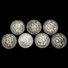 (7) Three Cent Nickels NICELY CIRCULATED