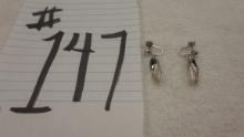 sterling earrings, with black onyx 3.7g