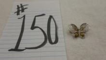 sterling pin, butterfly pin 4.4g