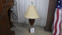 lamp, red and gold livingroom lamp 30in tall