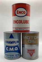 Champlin, ENCO and Conoco Quart Oil Cans