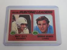 1976 TOPPS FOOTBALL #206 1975 NFL PUNTING LEADERS RAY GUY HERMAN WEAVER