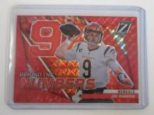 2022 PANINI ZENITH JOE BURROW BEHIND THE NUMBERS RED MOSAIC PRIZM