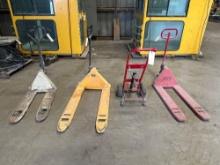 Lot of 4: (1) Dollie (3) Pallet Jacks