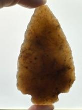 NICE 3 3/8" Adena, Moss Agate Flintridge, Found in Ohio, THIN, Semi-Translucent,