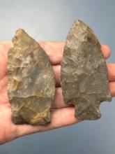 Pair of Stem Points, Longest is 2 7/8", Chert, Found in New York, Ex: Dave Summers Collection