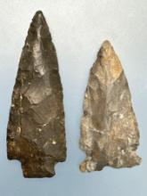 Pair of Nice Chert Points (x1 Onondaga Meadowood,), Longest is 2 3/8",