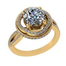 3.28 Ctw SI2/I1 Diamond 4k Yellow Gold Engagement Ring