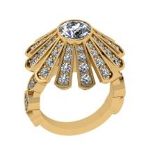 3.35 Ctw SI2/I1 Diamond 4k Yellow Gold Engagement Ring