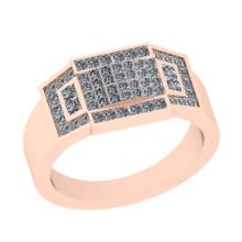 4.22 Ctw SI2/I1 Diamond 14K Rose Gold Men's Band Ring