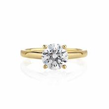 Certified 1.01 CTW Round Diamond Solitaire 14k Ring K/SI1