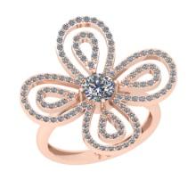 1.12 Ctw SI2/I1 Diamond 14K Rose Gold Engagement Ring