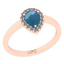 2.45 Ctw I2/I3 Aquamarine And Diamond 14K Rose Gold Engagement Ring