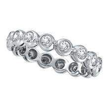 Bezel-Set Diamond Eternity Ring Band 14k White Gold 1.00ctw