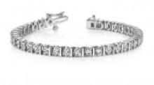 14KT WHITE GOLD 2 CTW G-H VS2/SI1 CLASSIC DIAMOND LINK PRONG SET TENNIS BRACELET