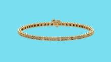 Certified 2.50 Ctw SI2/I1 Diamond Tennis Bracelet 14K Yellow Gold Gold