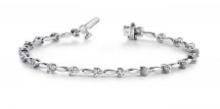 14KT WHITE GOLD 1 CTW G-H VS2/SI1 ALTERNATING DIAMOND DROP BRACELET