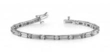 14KT WHITE GOLD 1.25 CTW G-H SI2/SI3 MEMENTO SINGLE DIAMOND AND LINK BRACELET