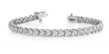 14KT WHITE GOLD 1 CTW G-H VS2/SI1 Z LINK PRONG SET DIAMOND TENNIS BRACELET