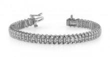 14K WHITE GOLD 3 CTW G-H SI2/SI3 TRIPLE ILLUSION DIAMOND BRACELET