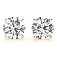 Certified 1.27 CTW Round Diamond Stud Earrings D/SI2