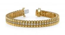 14KT YELLOW GOLD 2 CTW G-H VS2/SI1 CONTINUOUS STRAND DIAMOND BRACELET