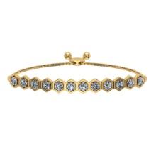 1.23 Ctw SI2/I1 Diamond Prong Set 14K Yellow Gold Slide Bracelet