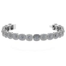 3.60 Ctw SI2/I1 Diamond Style Prong Set 18K White Gold Tennis Bracelet