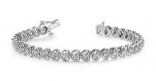 14K WHITE GOLD .90 CTW G-H SI2/SI3 FLOATING DIAMOND HEART BRACELET