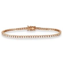 Eternity Diamond Tennis Bracelet 14k Rose Gold 3.51ctw