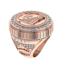 3.69 Ctw SI2/I1 Diamond 14K Rose Gold Basketball theme Ring