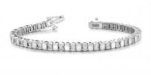 14KT WHITE GOLD 1 CTW G-H VS2/SI1 ALTERNATING BEZEL DIAMOND BRACELET