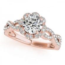 CERTIFIED 18K ROSE GOLD 1.00 CTW J-K/VS-SI1 DIAMOND HALO ENGAGEMENT RING