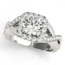 CERTIFIED PLATINUM 1.34 CTW J-K/VS-SI1 DIAMOND HALO ENGAGEMENT RING