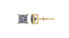 Certified 1.4 CTW Princess Diamond Stud Earrings D/SI2