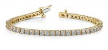 14K YELLOW GOLD 2 CTW G-H I1/I2 CLASSIC FOUR PRONG TENNIS BRACELET