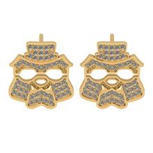 0.51 Ctw SI2/I1 Diamond 14K Yellow Gold Stud Earrings