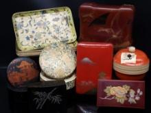 Various Asian Lacquer and Trinket Boxes