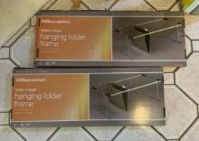 Two boxes of office Depot hanging folder frame