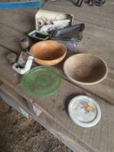 Vintage, dough bowls, depression glass, advertising, ball jars and more