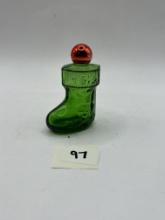 green stocking avon bottle