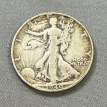 1940 US Walking Liberty Half Dollar, 90% Silver