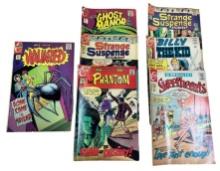 7- Charlton Comic Books, Haunted, Phantom, Sweethearts, Strange Suspense and more