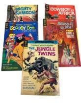 5- Early Gold Key comic books, Cowboy in Africa, Mighty Samson, Scooby Doo, and more