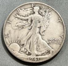 1941-S US Walking Liberty Half Dollar, 90% Silver