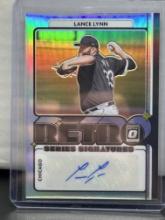 Lance Lynn 2021 Panini Donruss Optic Retro Series Signatures Silver Prizm Auto #RET-LL