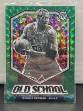 Dennis Rodman 2019-20 Panini Mosaic Old School Green Mosaic Prizm Insert Parallel #3