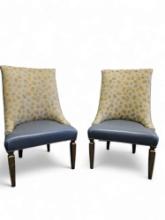 Pair Of Swaim Classics Upholstered Dining Accent Chairs