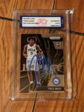 Tyrese Maxey RC Panini prizm autographed card Authenticated by Fivestar Grading