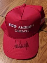 Donald Trump autographed cap with coa/ "make america great again"